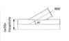 Sattelstück 30°/45°, Edelstahl mit Bord für Spannschelle